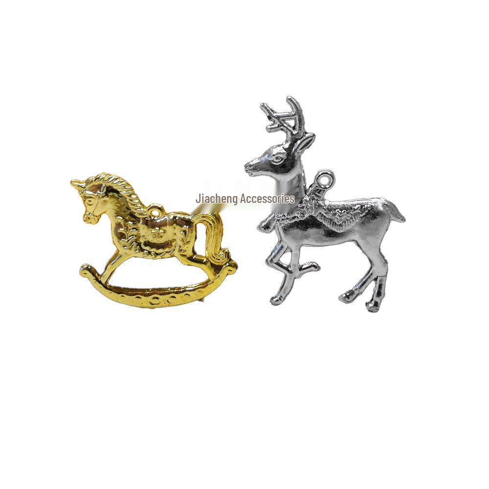 Electroplated Gold & Silver Reindeer/Rocking Horse Christmas Charms - 6/7.5/10CM