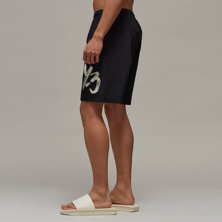 Y-3 Letter Logo Sports Casual Straight Leg Shorts Unisex shorts Black IL1788