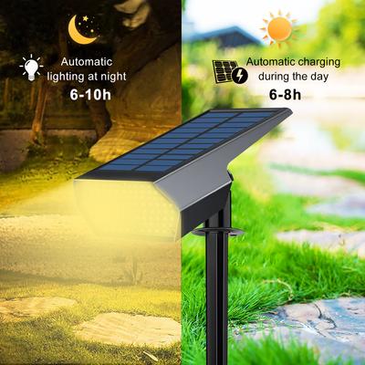 Solar Spot Lights Outdoor Garden 2 Color Temperatures Landscape Spotlights Waterproof Solar Wall Lights for Pathway Driveway Poo