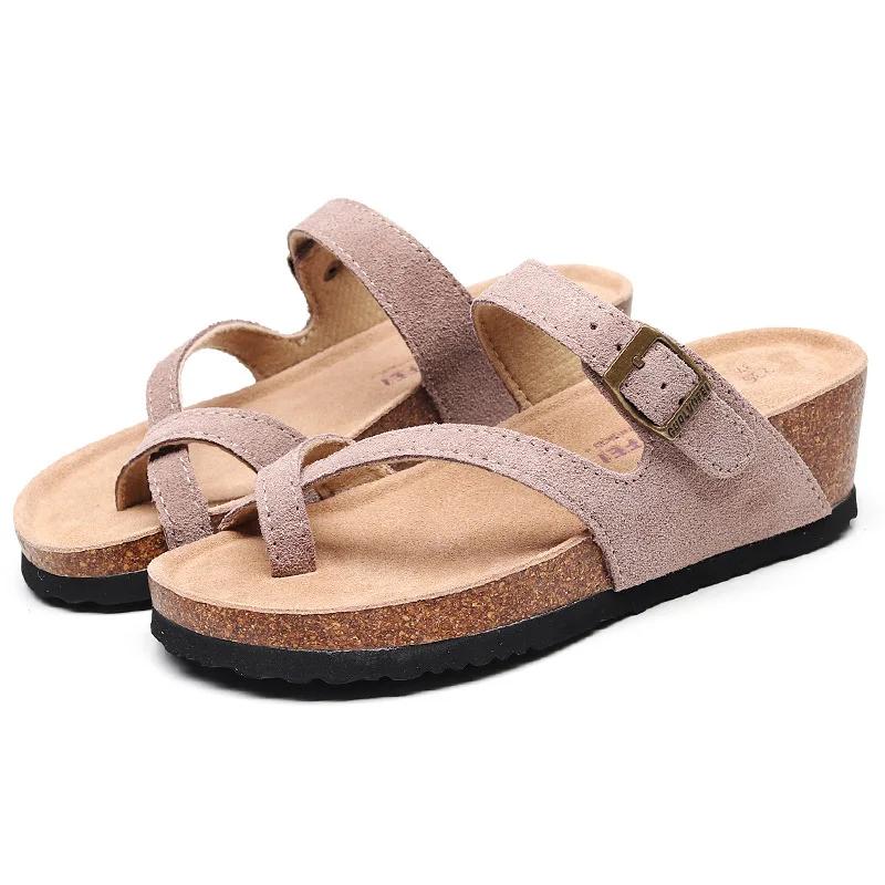 Fashion 8 Style New Women's Slippers High Quality Summer Women Beach Cork Wedge Slippers Sandals 35-42