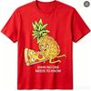 Herren Damen Lustiges Ananas-Pizza T-Shirt Shhh Niemand Muss Es Wissen Grafik-T-Shirt Sommer Lässig Kurzarm Essen Meme Oberteile
