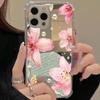 Lily Flower Pattern Mirror Soft Phone Case For iPhone 11 12 13 14 15 16 Pro Max XS X XR 7 8 Plus Make Up Mirror Shockproof Cover
