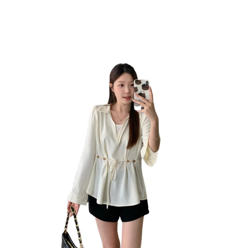 2026 Spring Waist-Cinched Plus-Size Two-Piece Shirt for Women, Loose & Slimming Design, Belly-Concealing Top