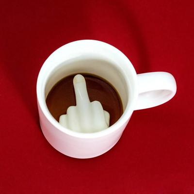 Kreative Kaffeetasse aus Keramik mit Mittelfinger, lustige Tasse für Büro, Kaffee, Milch, Teetassen, Porzellan, persönliche Geschenke, Home-Bar-Dekor