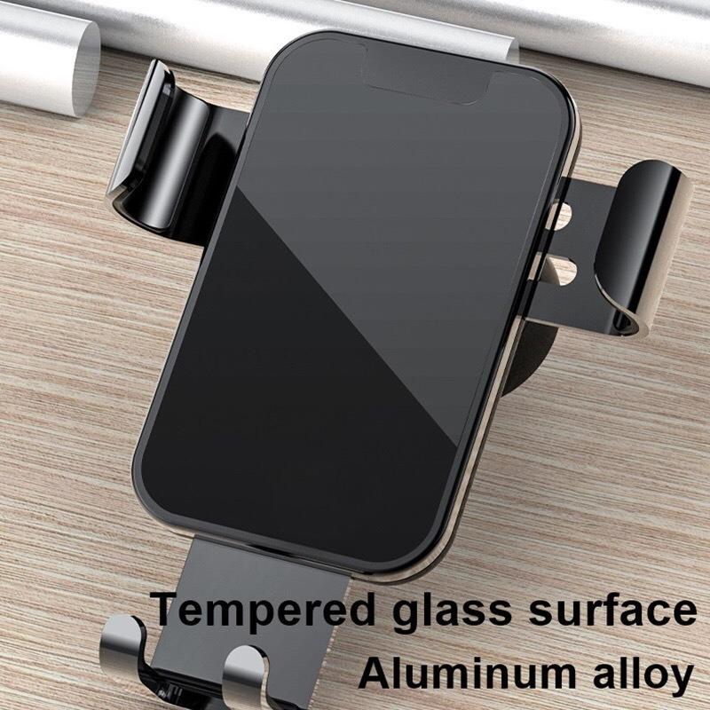 Gravity Car Phone Holder with Metal Spiral Hook - Anti-Shake Air Vent Mount for Navigation
