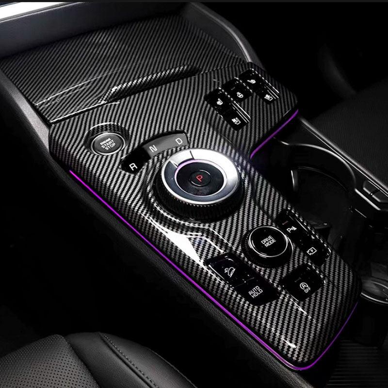 LHD 2pcs ABS Carbon Fiber Texture For KIA Sportage NQ5   2024 Car Accessories Center Gear Shift Panel Cover Trim