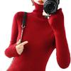 Women's Chunky Knit Turtleneck Sweater - Slim Fit, High Neck, Wool Base Layer for Autumn/Winter.