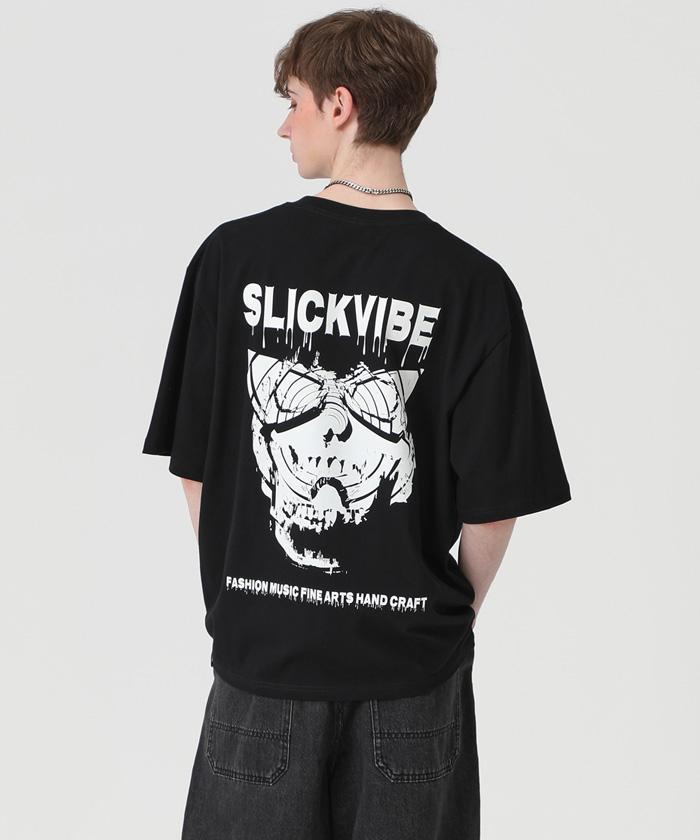 Seulligbaibeu Slv Skull Sunglasses Print Short Sleeve T-Shirt [Black] Black/M