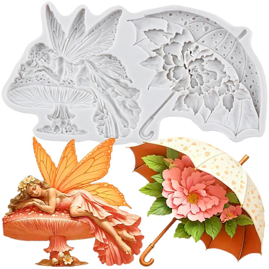Flower Fairy Silicone Mold Butterfly Fairy Fondant Molds Cake Decorating Tools Theme Cake Dessert Decorated Chocolate Candy Mold