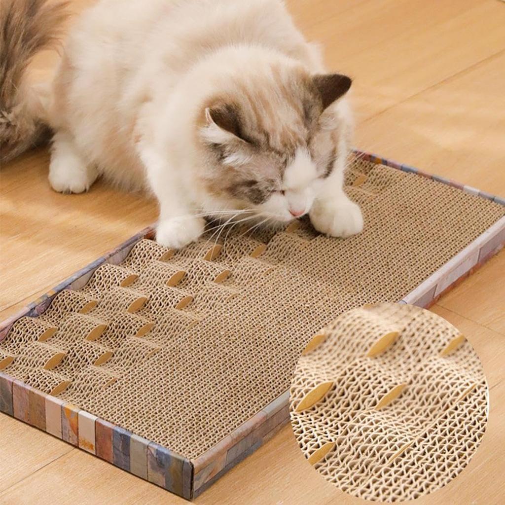 Škrabadlo pro kočky, A Kreslený vlnitý papír bez úlomků, Škrabadlo pro kočky, Hračka pro broušení kočičích drápků, Potřeby pro domácí mazlíčky proti nudě