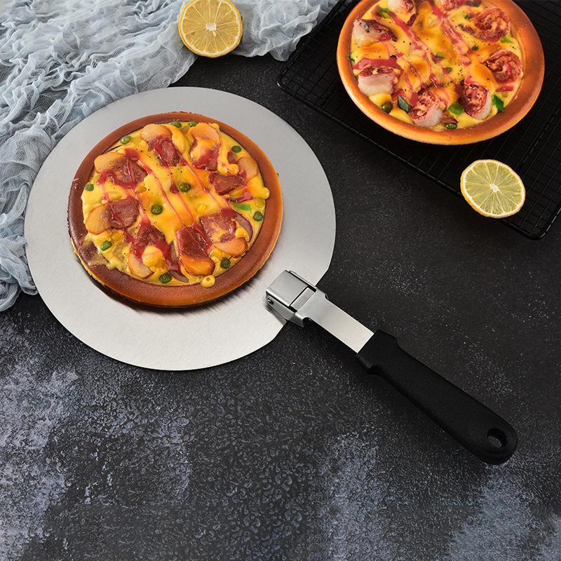 Pizza Shovel Spatula Plastic Handle Foldable Round Stainless Steel Cake Tools Accessories Non-Stick Pastry Paddle Kitchen Baking