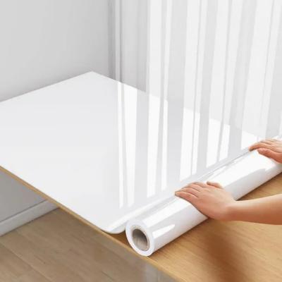 Egyszínű Fényes Paszta Falmatricák PVC Gyöngyház Fólia Vízálló Tapéta Szoba DIY Öntapadós Szekrény Konyha Bútor Felújítás