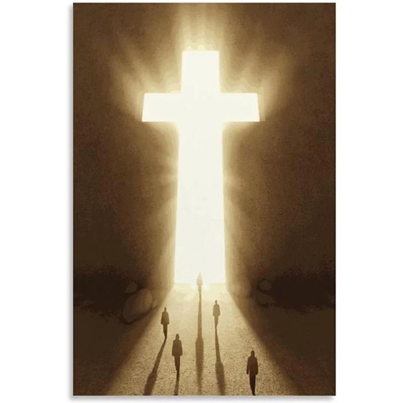 Vintage Risorto Gesù Croce Religione Cristiana Arte da Parete Pittura su Tela Poster Stampa Soggiorno Immagini Grandi Arredamento Casa Moderno