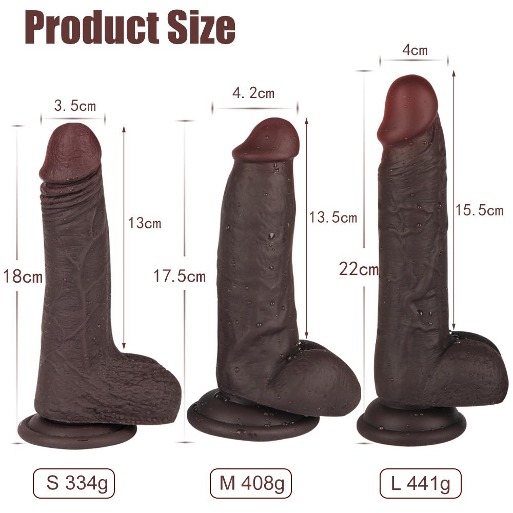 Black Oversized Realistic Dildo Stallion Soft Meat Stick Liquid Silicone Dildo Female Masturbation Orgasm Artifact Sex Toys