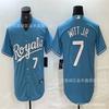 Mens Kansas City Royals MLB Baseball Jersey 7 Witt Jr Cotton Performance Tee Sports Fans Wear