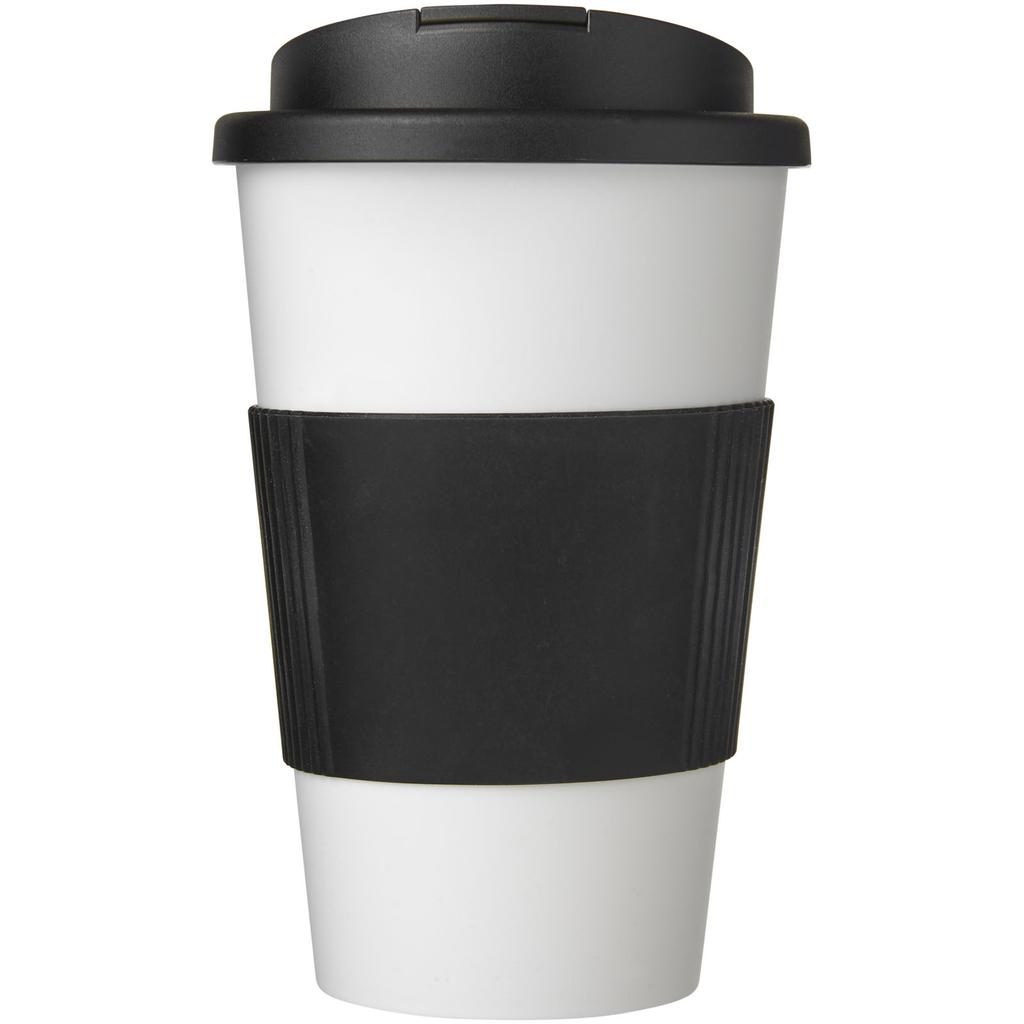 Americano 350 ml tumbler with grip and spill-proof lid White