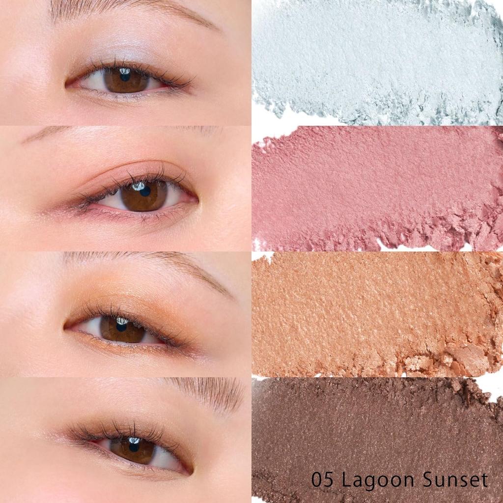 Petal Float Eye Palette 05 Lagoon Sunset Eyeshadow Palette Glitter Satin Matte to/one