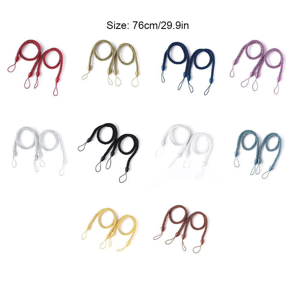 2 Pieces Home Hotel Polyester Curtain Holdback Living Room Bedroom Drape Tieback Decorative Holder Waved Rope Decor