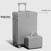 Leather Spinner Suitcase with Pull Handle, Large Capacity, Combination Lock - Perfect for Women, Men, and Students.