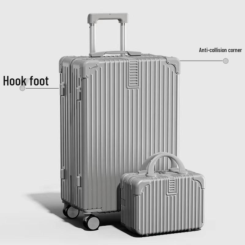Leather Spinner Suitcase with Pull Handle, Large Capacity, Combination Lock - Perfect for Women, Men, and Students.