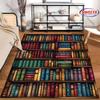 Vintage Library Bookshelf Various Size Rug for Reading Nook Decor Carpet for Home Sofa Bedroom, Gift