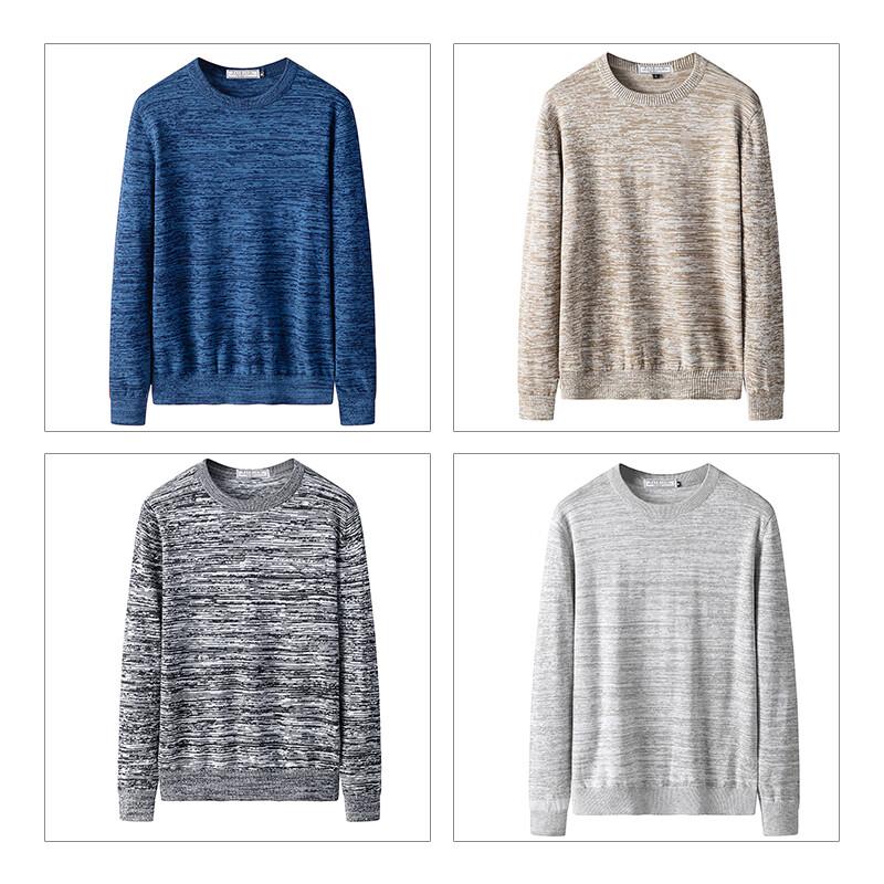 ROMON Men's Pure Cotton Striped Pullover Sweater