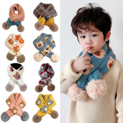 Windproof Boys Girls Knitting Scarf Cartoon Bib Children Kids Winter Scarves  Autumn Winter