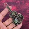 Copper Ruby Zoisite Gemstone Pendant Copper Wire Wrapped Jewelry Guitar Pendant