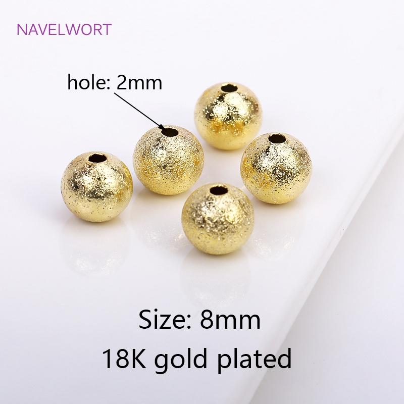 Brass 6mm Frosted Wheel Spacer Beads 18K Gold Plated Round Loose Beads For Jewelry Making DIY Jewelry Making Accessories