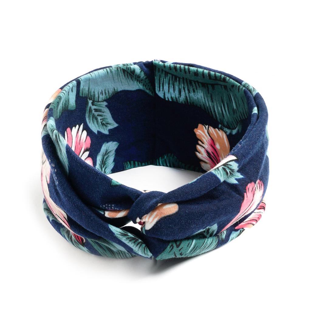 Bohemian Cross Knotted Headband Gypsy Yoga Sports Headband Wide Female Stretch Headband