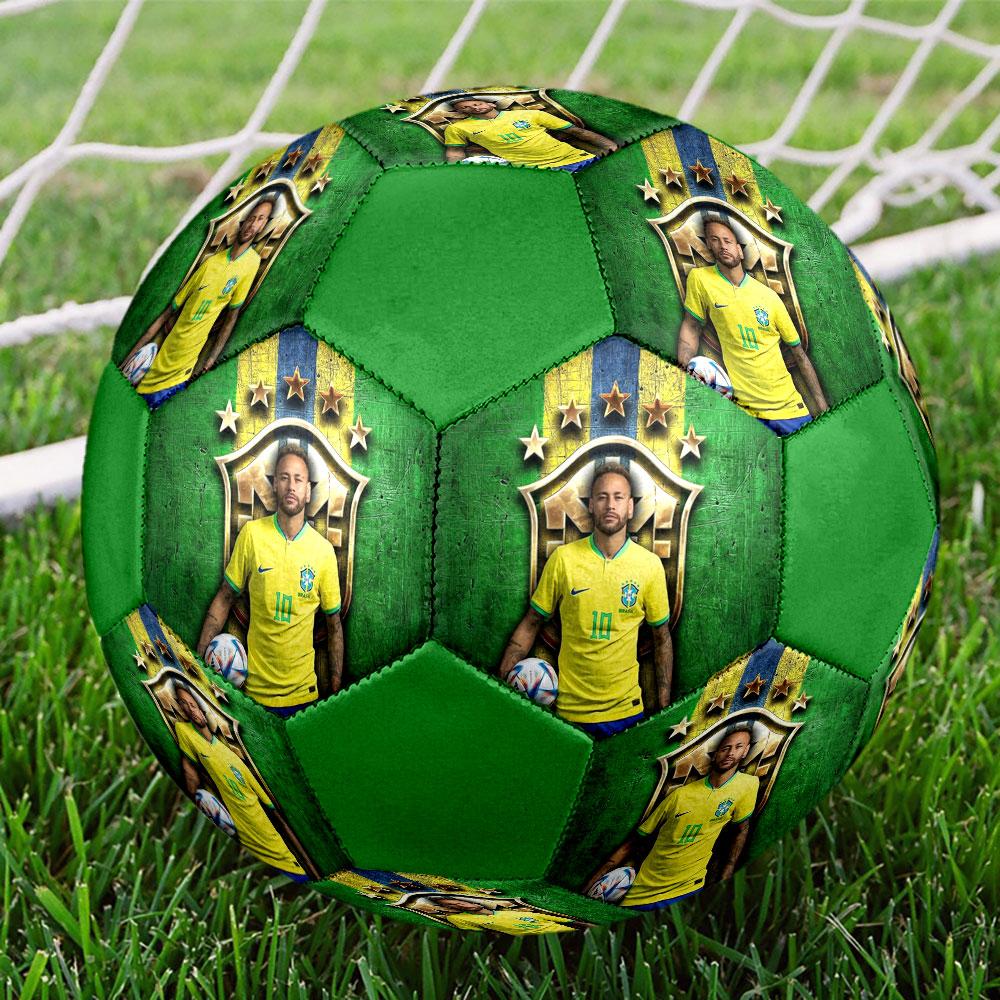 1PC Neymar Global Sensation Size 5 Soccer Ball PrahaIndoor Soccer Ball Colorful All Ages Machine Stitched PVC Competition Ready Durable High-Bounce