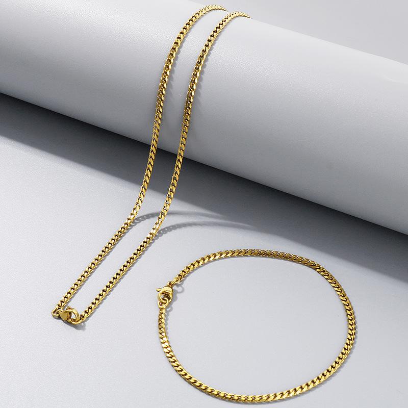 Halskette aus Titanstahl mit dicker Hip-Hop-Kette, Edelstahl sechsseitig geschliffene Kette mit Kettenschmuck