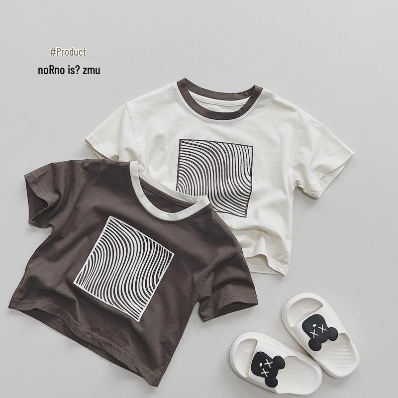 T-shirt Estiva Personalizzata a Maniche Corte per Bambini - Stile Coreano Cotone Puro per Bambini Piccoli
