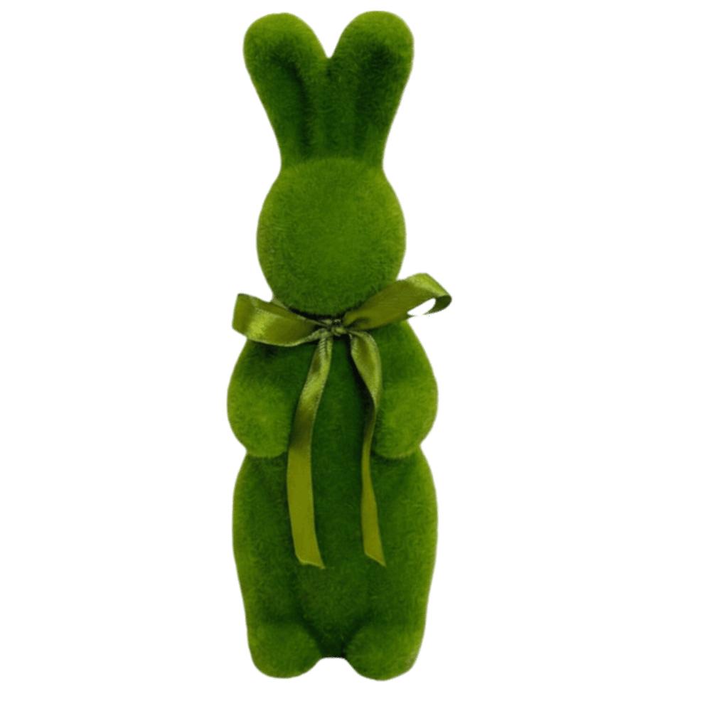Easter Bunny Easter Standing Rabbit Statue with Bow Tie Flocked Foam Rabbit  Easter Decorations зелёный