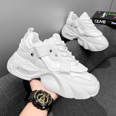 2025 neue Herren trendige bequeme Schnür-Freizeit-Sportschuhe Frühling Herbst Campus-Stil weiße High-Top Chunky Tennis-Sneaker