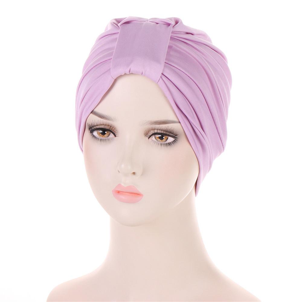 Indian Turban Muslim Women Hijab Floral Printed Hat Cancer Chemo Cap Islamic Hair Loss Cover Beanie Bonnet Head Scarf Pleated