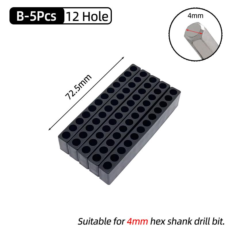 5Pcs/10Pcs Set 6/10/8/12/15 Holes Hex Shank Screwdriver Bit Holder Plastic Screwdriver Head Storage Drill Bit Stand For Power Accessories
