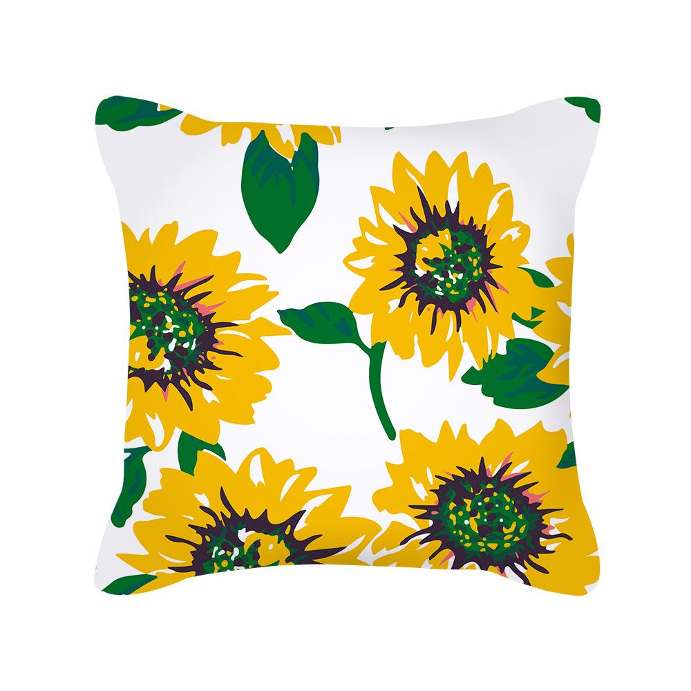 New Thanksgiving Throw Pillow Cover Yellow Letter Sunflower Office Cushion Sofa Pillow Cover