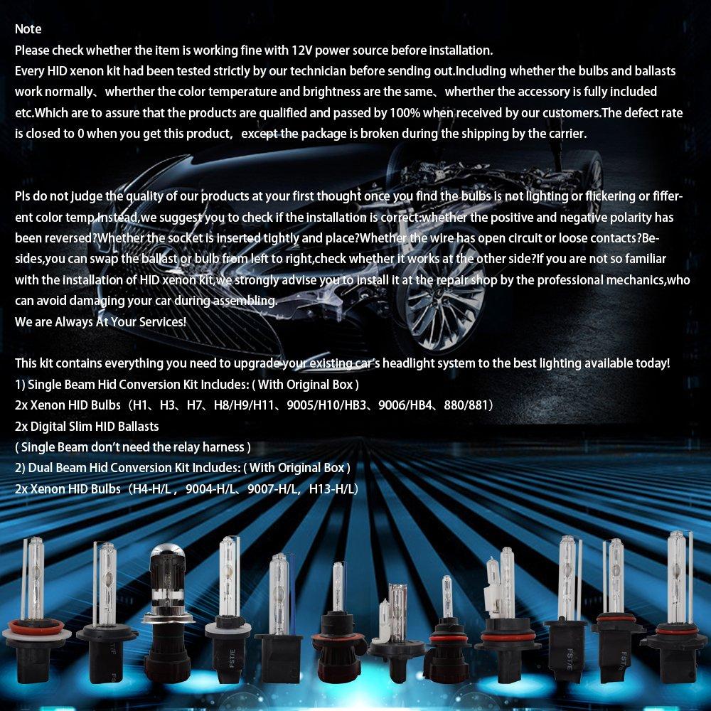 35W HID Xenon Kit H8/H9/H11 Xenon Verstecktes Vorschaltgerät 6000K HID Xenon Lampe Scheinwerferlampe Xenon Kit