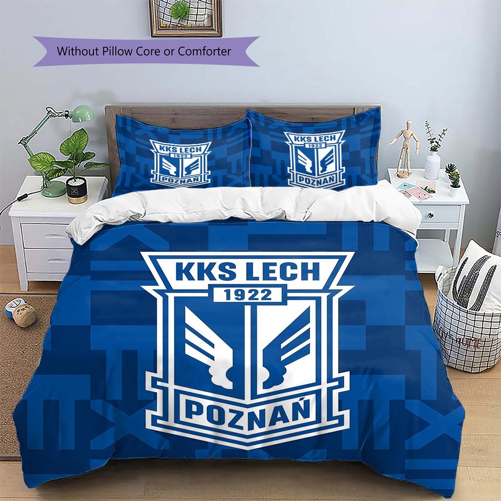 Set Biancheria da Letto con Fantasia Lech Poznań Copripiumino Federa Decorazione per la Casa Regalo (1 * copripiumino + 2 * federa, senza nucleo)