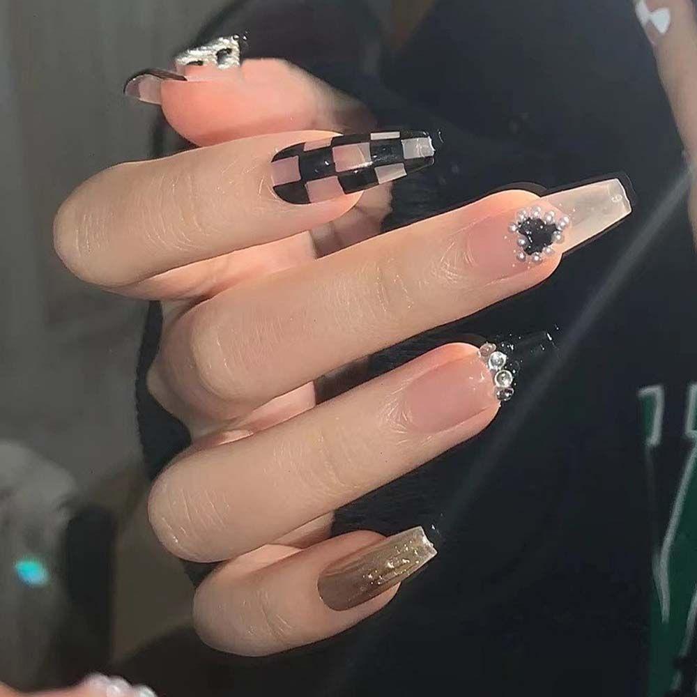 Lattice Checker Board Nail Art Stickers Checkerboard Nail Stickers Nail Foils Nail Art Decorations