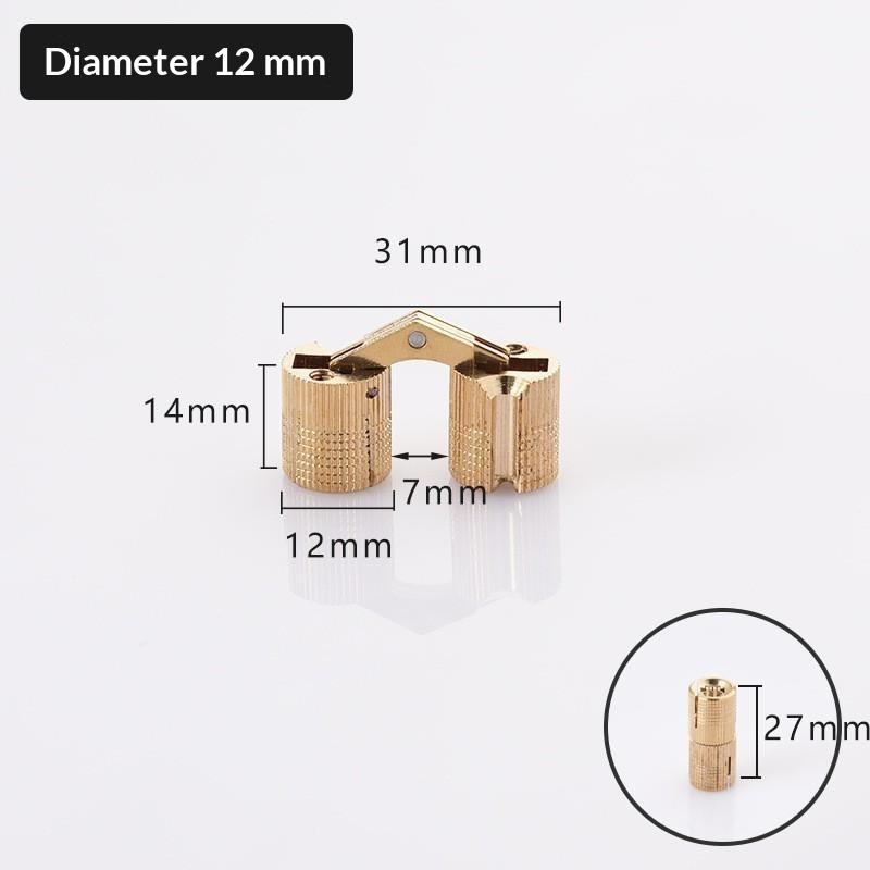 8 10 12 14 16 mm Koperen Scharnieren Cilindrisch Verborgen Onzichtbaar Messing Scharnieren Voor Meubels Kast Hardware