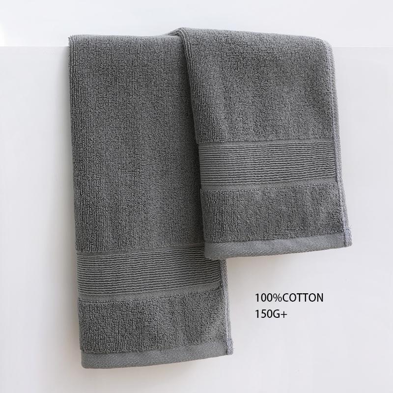 Battilo Cotton Bath Towel Soft Absorbent Face Hand Towels Luxury Hotel Spa Bathroom Towel Solid Beach Towel 2Pcs Bath Towel Set