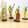 Creative Resins Musician Frogs Statue Figurine for Indoor or Outdoor Decoration Home Office Desktop Shelves Ornament
