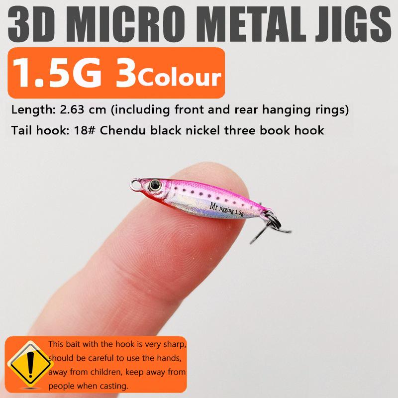 1.5g 3g 5g Micro VIB Lure Mini Metal Spoon Ultra Light 3D Eyes Flash Finish for Trout Panfish Stream Fishing