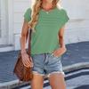 Women's Fashion Casual Basic Textured Solid Color Neck T-Shirt Vest Top