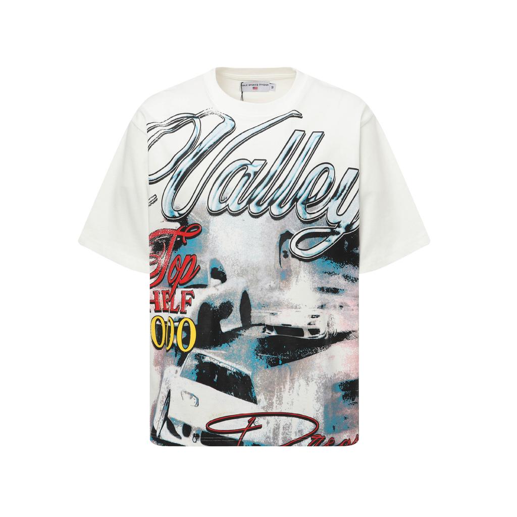 2025 Amerikanische trendige Marke Vall gewaschen alt bedrucktes kurzärmeliges Hip-Hop lockeres Streetwear-T-Shirt für Männer und Frauen