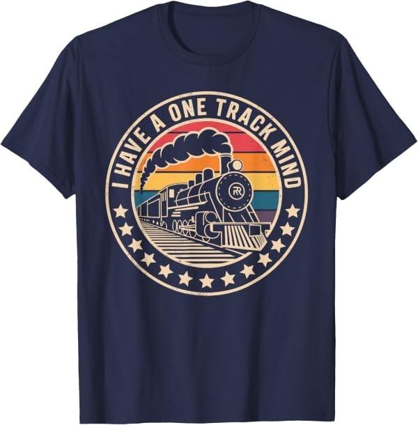 Train Art for Men Women Railway Steam Engine Train T-Shirt