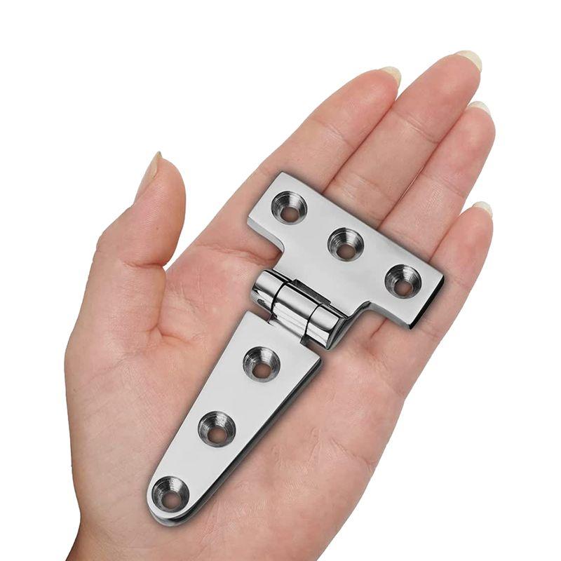 A84E-Marine Grade T Hinges, Boat Hinges, No Noise, Heavy Duty 316 Stainless Steel With Screws (2 PCS)