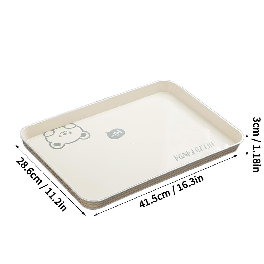 Rectangle Food Tray Cute Capybara Plastic Snack Cake Dessert Plate Large Capacity Stackable Storage Tray Tea Tray Tableware
